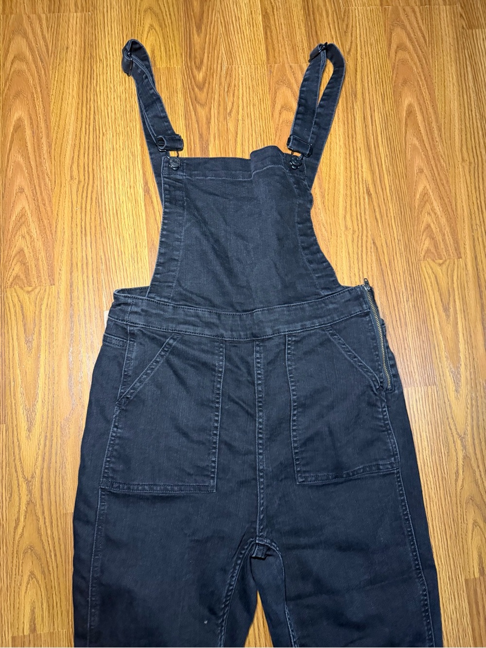 Madewell Cross Back skinny overalls black minimalist boho size medium - Picture 3 of 6